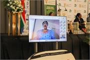 Minister Pemmy Majodina at the Green Drop Report release connected virtually